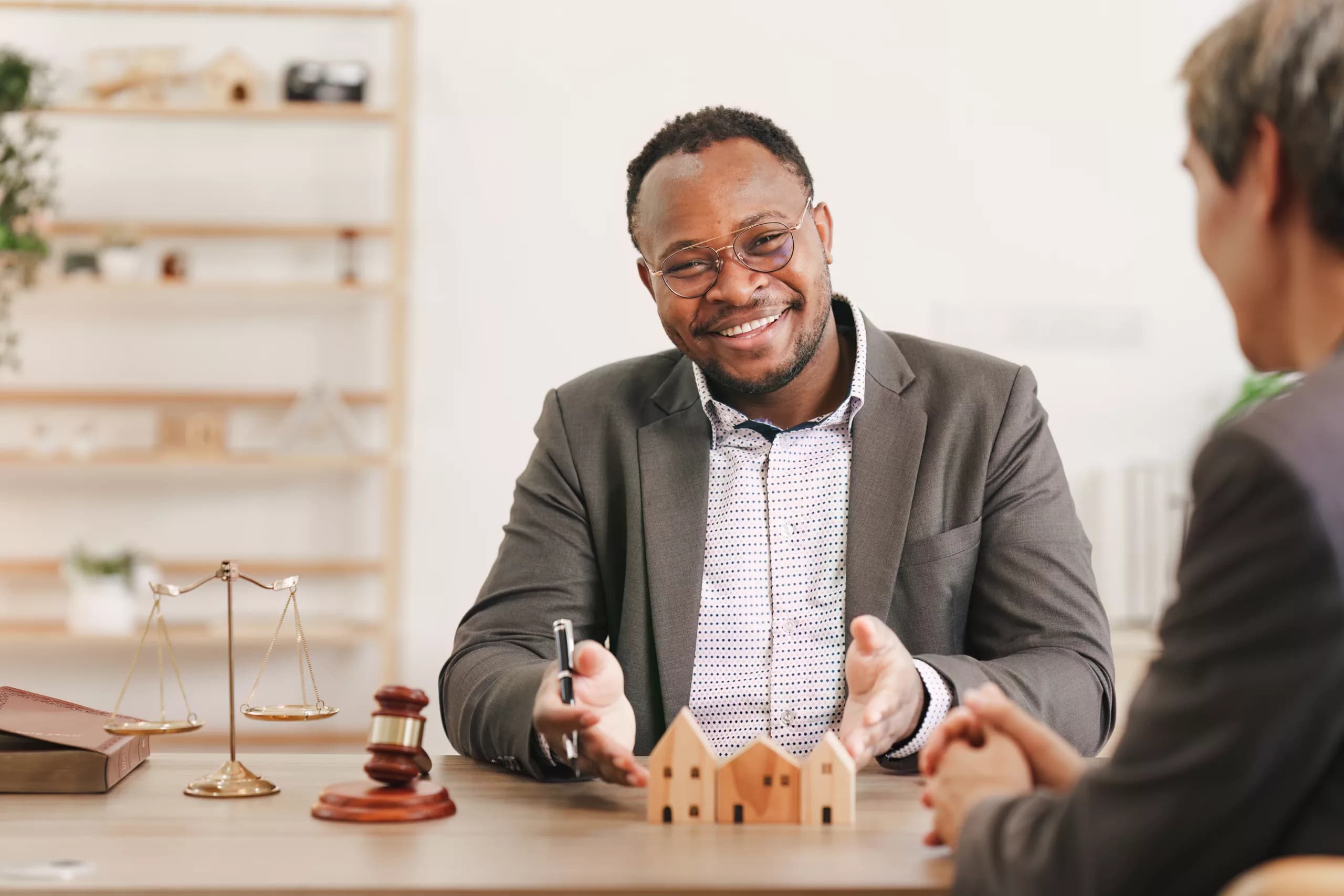 Real estate agent consulting with a client